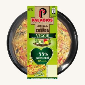 Palacios Veggie Spanish potato omelette with peppers, spinach and courgette, homemade recipe, medium size 600 gr
