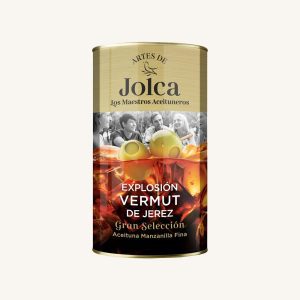 Jolca Green manzanilla fina olives filled with Vermouth from Jerez (Vermut), from Seville, can 150g drained