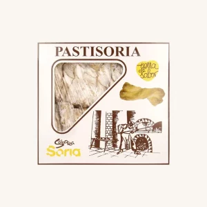 Pastisoria Artisan Puff pastry bows with powdered sugar (Lazos azúcar glasé), from Soria, medium box 450g