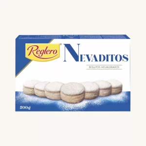 Reglero Nevaditos - Bollitos Hojaldrados (Puff pastry covered in powdered sugar), from La Rioja, box 500g main